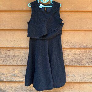 Special Editions Black Sparkly Girls Sleeveless Dress Size 12 With Layered Ruffl